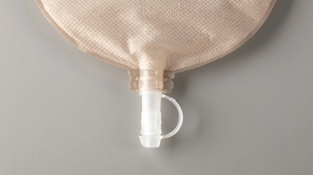 a close-up of a urostomy pouch