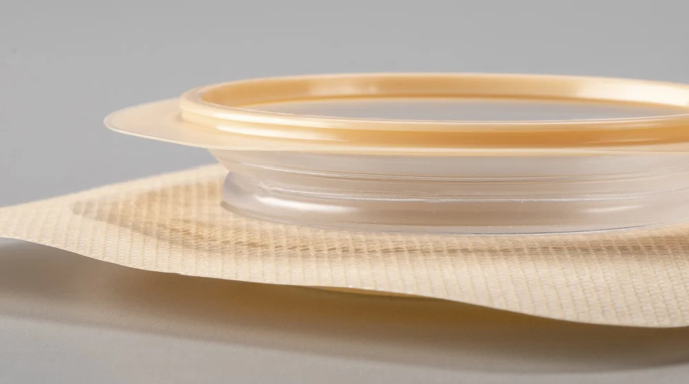a close-up of an accordion skin barrier