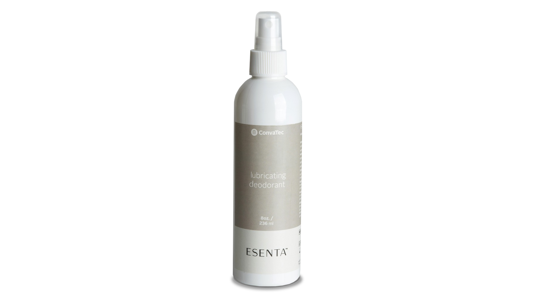 a white bottle with a white cap
